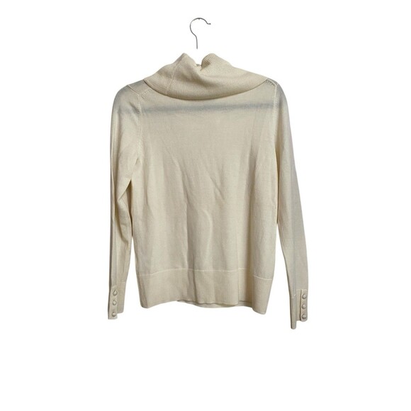 Talbots Merino Wool Cowl Neck Sweater Size S Cream - Picture 2 of 5